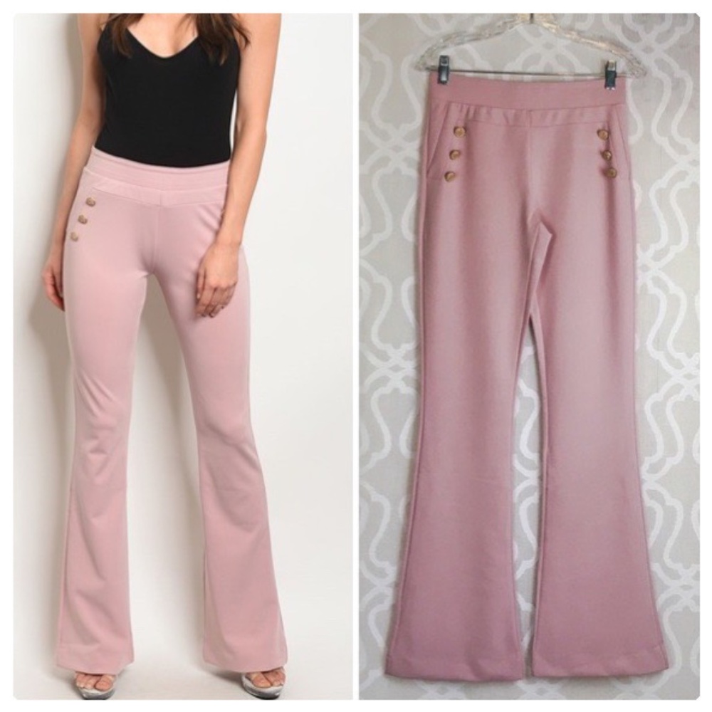 Dusty Rose Wide Leg Trousers